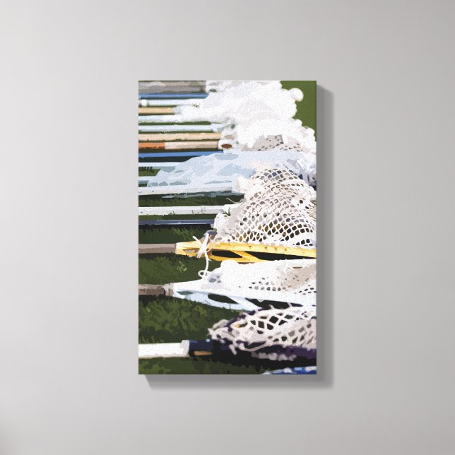 Impressão Em Tela Vinhetas de Lacrosse com Aquarela (Frente)