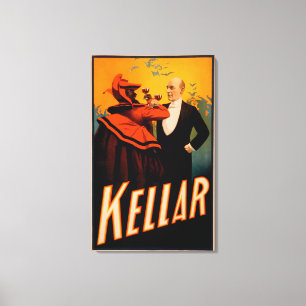 Impressão Em Tela Vinho do bebendo do mágico de Kellar com o diabo