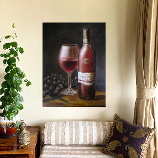 Impressão Em Tela Vinho tinto