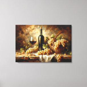 Impressão Em Tela Vinho, Vinho, Vinho, Uvas Ainda Vidas