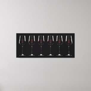 Impressão Em Tela Vinhos com vinho tinto em preto