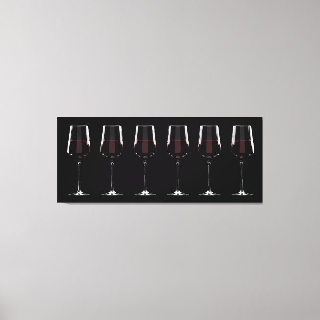 Impressão Em Tela Vinhos com vinho tinto em preto (Frente)