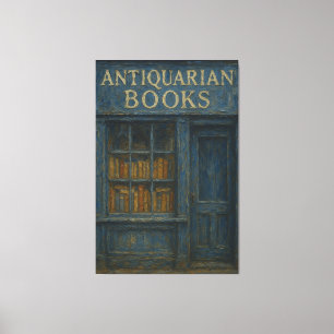 Impressão Em Tela Vintage Antiquarian Bookshop - Academia Escura