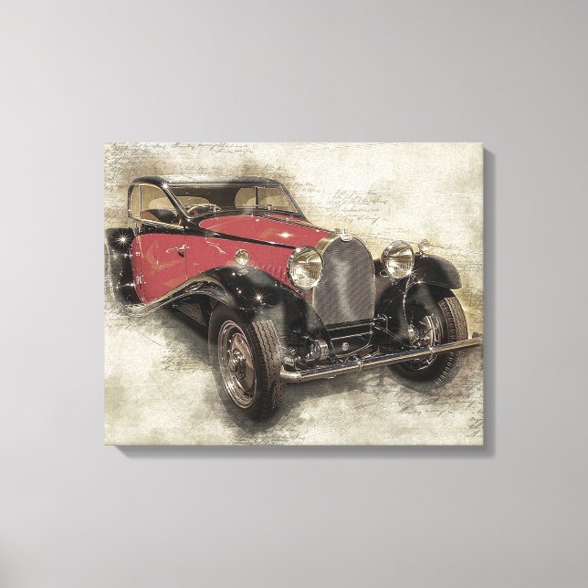 Impressão Em Tela Vintage Antique Automóvel (Frente)