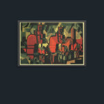 Impressão Em Tela Vintage Art Deco Business Indústrias<br><div class="desc">Ilustração de arte de deco industrial fábrica e design de mão de obra apresentando uma cena de fabricação de aço. Os operários,  os trabalhadores,  os fabricantes e as máquinas estão a trabalhar para que o trabalho seja feito.</div>