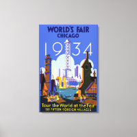 Vintage Art Deco Chicago 1934 Fair Poster