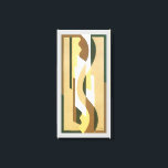 Impressão Em Tela Vintage Art Deco Jazz Curve Padrão Colunas de outo<br><div class="desc">Ilustração Vintage art deco jazz pochoir wallpaper padrão por Voldemar Boberman, 1929. Pocorir é uma técnica de estêncil comum em quadros de surrealismo. Um elegante e chic design com formas geométricas e cores em cores neutras no outono quente com diferentes tons de castanho, latas e bege. Um design moderno e...</div>