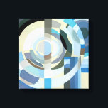Impressão Em Tela Vintage Art Deco Pochoir Jazz Formas Geométricas<br><div class="desc">Ilustração Vintage art deco jazz pochoir geométrico wallpaper, de Edouard Benedictus. Pocorir é uma técnica de estêncil comum em quadros de surrealismo. Um design elegante e cúbico com círculos, polígonos, formas geométricas em cores legal ou frias de diferentes tons de azul da luz ao escuro. Um design moderno e sofisticado...</div>