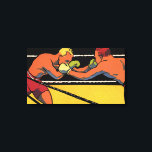 Impressão Em Tela Vintage Art Deco Sports Boxers, Boxers Punhando<br><div class="desc">Ilustração Vintage design de boxe esportiva com dois lutadores,  homens batendo um no outro,  boxers no anel.</div>