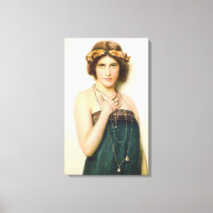 Impressão Em Tela Vintage Art The Greece Lady