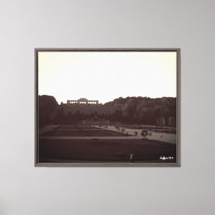 Impressão Em Tela Vintage Áustria Viena Jardins Schonbrunn 1970