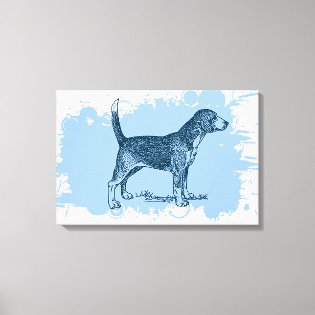 Impressão Em Tela Vintage Beagle dog (Frente)
