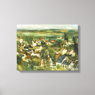 Impressão Em Tela Vintage Cezanne Panorâmica da Auvers-sur-Oise
