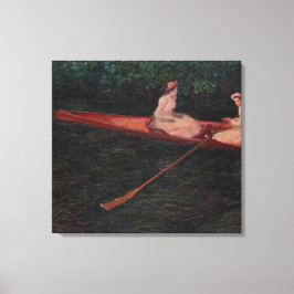 Impressão Em Tela Vintage Claude Monet Canoe sobre a Epte