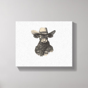 Impressão Em Tela Vintage Cowboy Camisa - Vaca Ocidental
