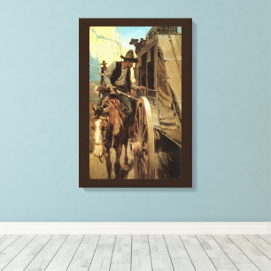 Impressão Em Tela Vintage Cowboys, The Admirable Outlaw por NC Wyeth