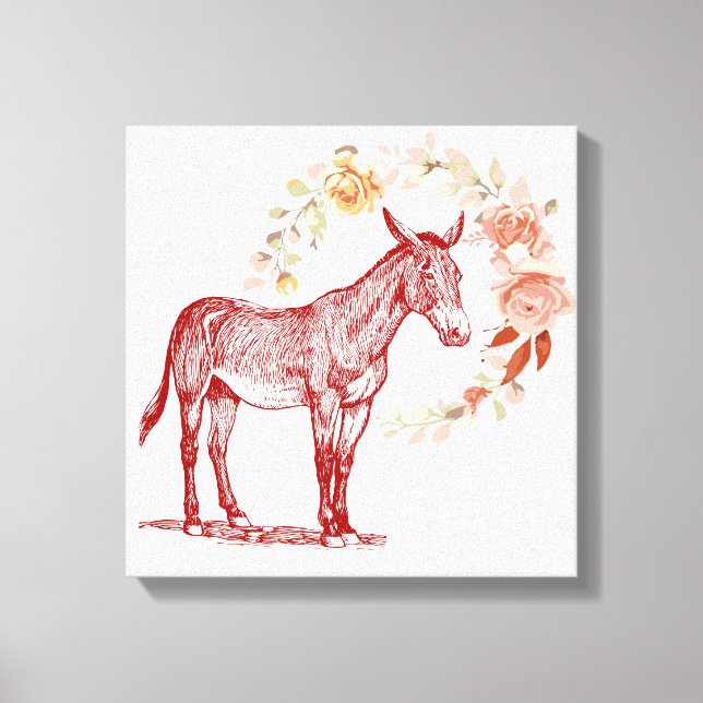 Impressão Em Tela Vintage donkey (Frente)