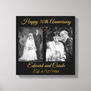 Impressão Em Tela Vintage e aniversário moderno da foto 50th do
