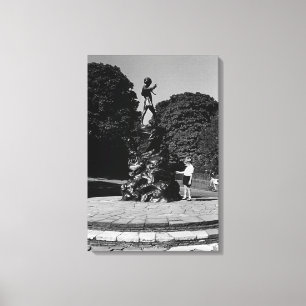 Impressão Em Tela Vintage England London Peter Pan estátua Kensingto