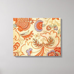 Impressão Em Tela Vintage Floral Francês Chintz Antiquado Terracota