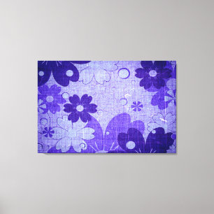 Impressão Em Tela Vintage Floral Purple