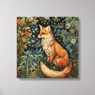 Impressão Em Tela Vintage Forest Fox William Morris Inspirou Botânic