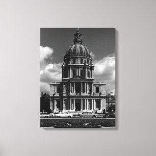 Impressão Em Tela Vintage França Paris Igreja Saint Louis Invalides