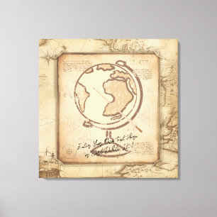 Impressão Em Tela Vintage Globe. Presente do professor de Geografia 