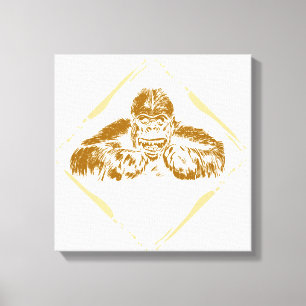 Impressão Em Tela Vintage Gorilla