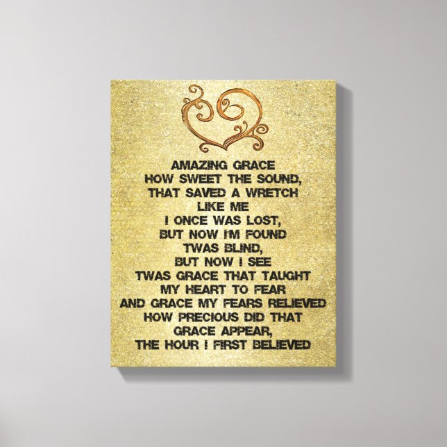 Impressão Em Tela Vintage - Graça Hymn (Frente)