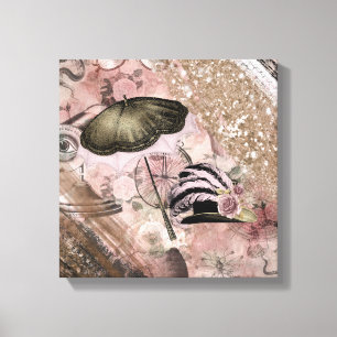 Impressão Em Tela Vintage Grunge Steampunk Glam Victorian Hat
