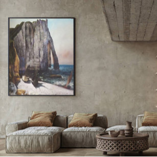 Impressão Em Tela Vintage Gustave Courbet Cliff em Etretat