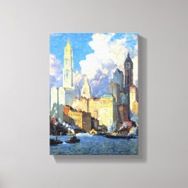 Impressão Em Tela Vintage Hudson River Waterfront