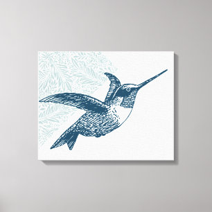 Impressão Em Tela Vintage Hummingbird