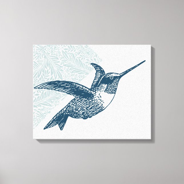 Impressão Em Tela Vintage Hummingbird (Frente)