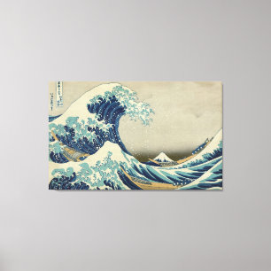Impressão Em Tela Vintage Japonês Art, The Excelente Wave by Hokusai