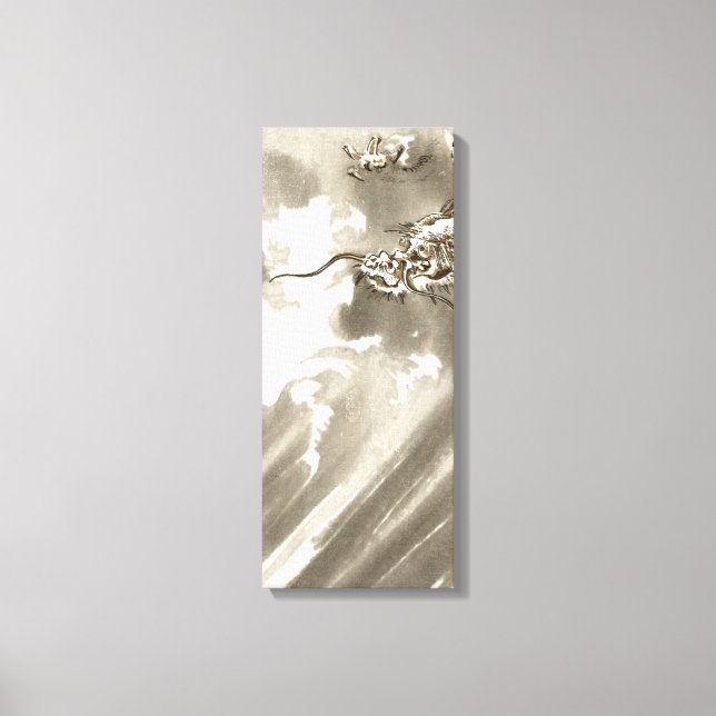 Impressão Em Tela Vintage Japonês Dragon (Frente)