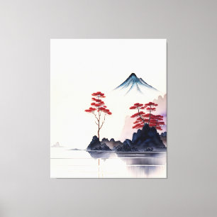 Impressão Em Tela Vintage Japonês Landscape Art