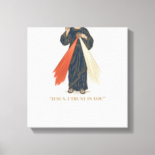 Impressão Em Tela Vintage Jesus Eu Confio em Você Desenho Religioso