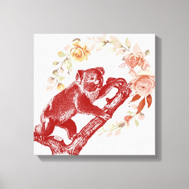 Impressão Em Tela Vintage koala (Frente)