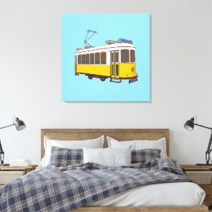 Impressão Em Tela Vintage Lisbon Tram Icon