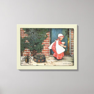Impressão Em Tela Vintage Little Miss Muffet Rima Infantil Aranha