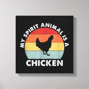 Impressão Em Tela Vintage Meu Espírito Animal É Um Frango
