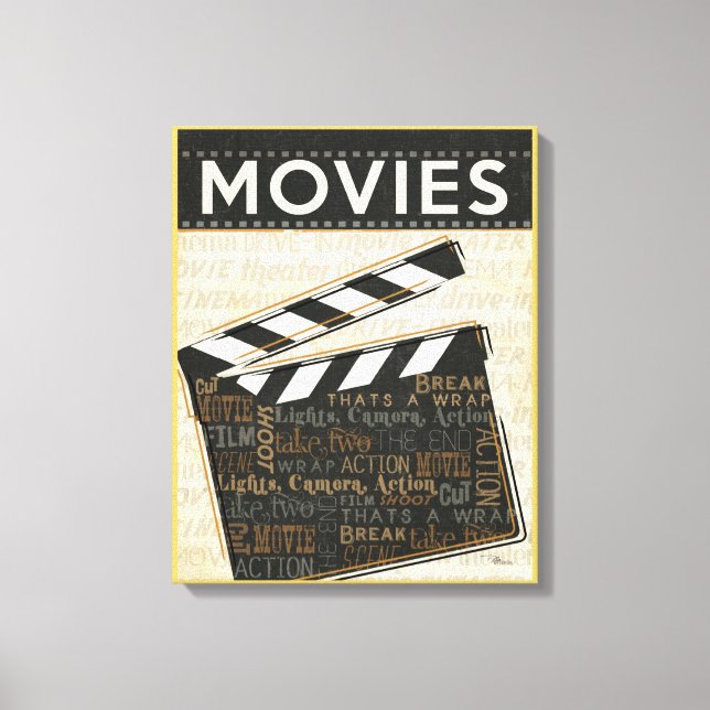 Impressão Em Tela Vintage Movie Clapper (Frente)