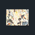 Impressão Em Tela Vintage Music, Art Deco Jazz, Rhapsody em Azul<br><div class="desc">Ilustração Vintage com design de música deco apresentando Rhapsody em Azul. Jazz e músicos clássicos com teclados e outros instrumentos musicais.</div>