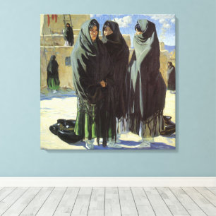 Impressão Em Tela Vintage Nativo Americano, Meninas Taos por Walter