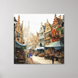 Impressão Em Tela Vintage Old Amsterdam Art