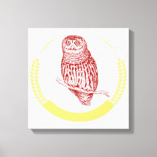 Impressão Em Tela Vintage Owl