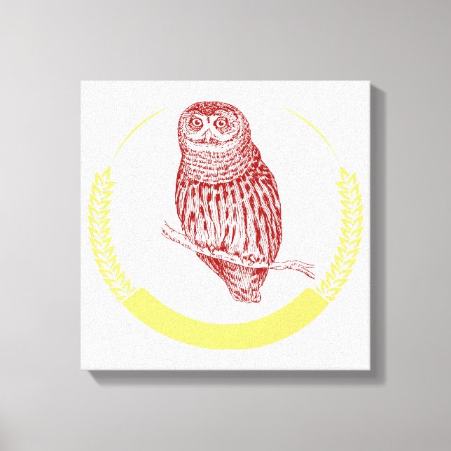 Impressão Em Tela Vintage Owl (Frente)