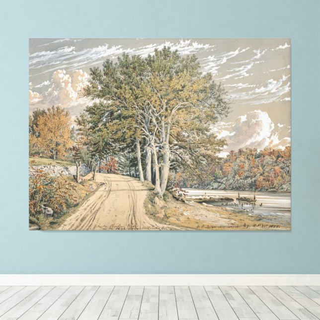 Impressão Em Tela Vintage Painting Harlem River (Insitu(piso de madeira))